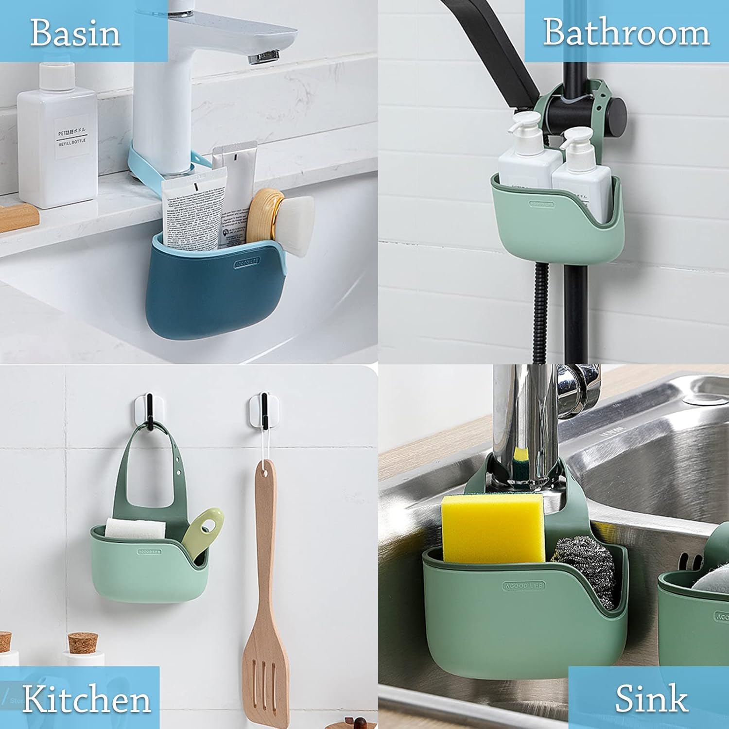 Plastic Kitchen Sponge Holder, Sink Drain Rack Sink Organizer Sink Drain Hanging Bag for Kitchen (1 Pc) - Shivani Jaswal Plastic Kitchen Sponge Holder, Sink Drain Rack Sink Organizer Sink Drain Hanging Bag for Kitchen (1 Pc)