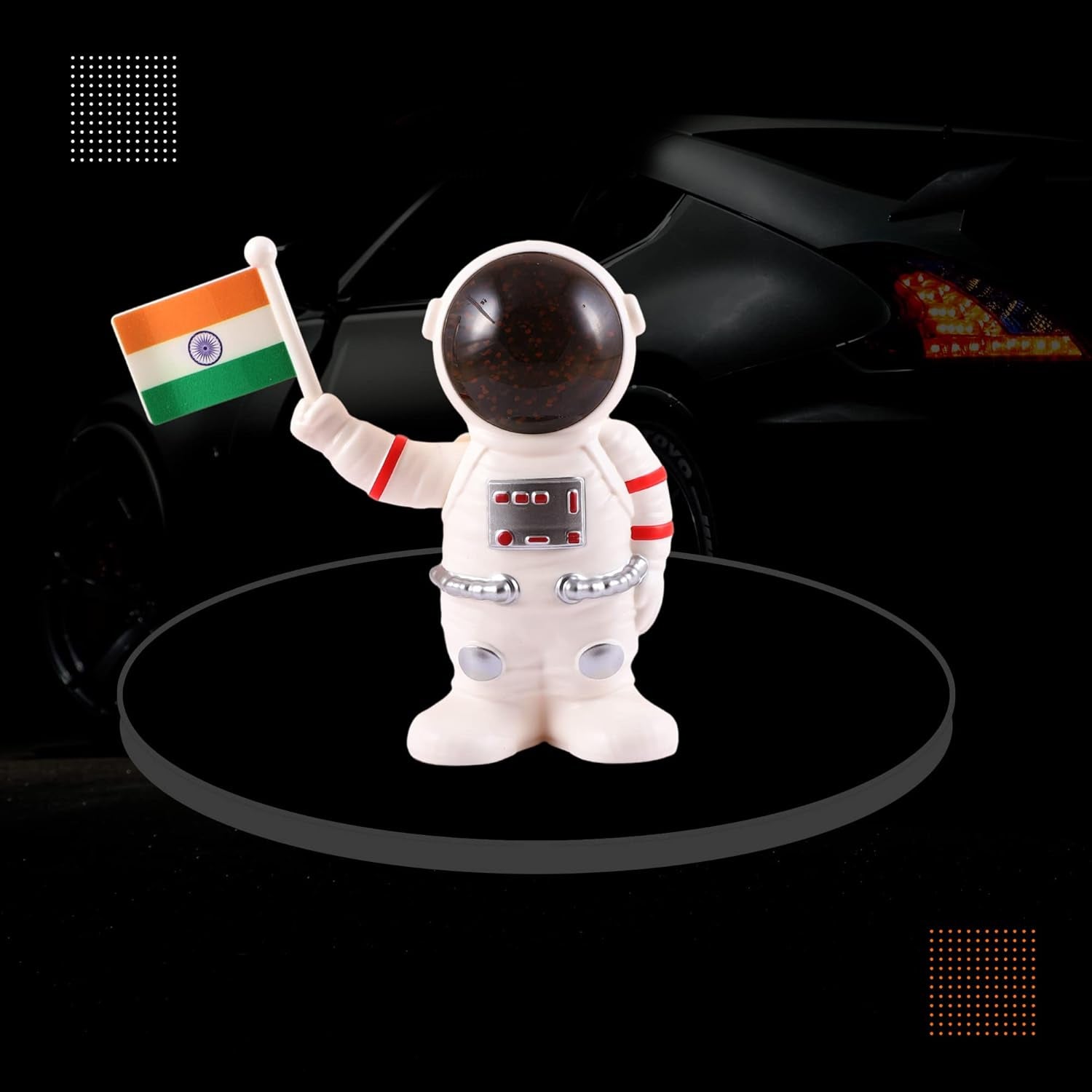 Solar Power Astronaut Ornament Moving Hand with Indian Flag (1 Pc) - Shivani Jaswal Solar Power Astronaut Ornament Moving Hand with Indian Flag (1 Pc)
