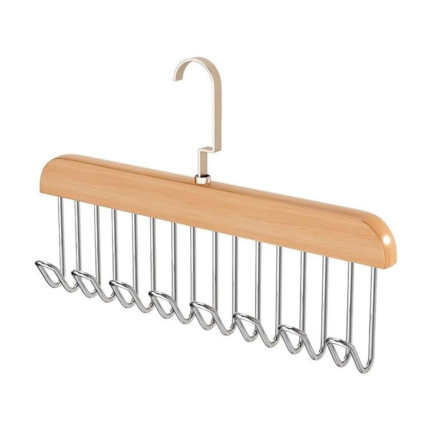 Space Saving 8 Hooks Wooden Hangers (1 Pc) - Shivani Jaswal Space Saving 8 Hooks Wooden Hangers (1 Pc)