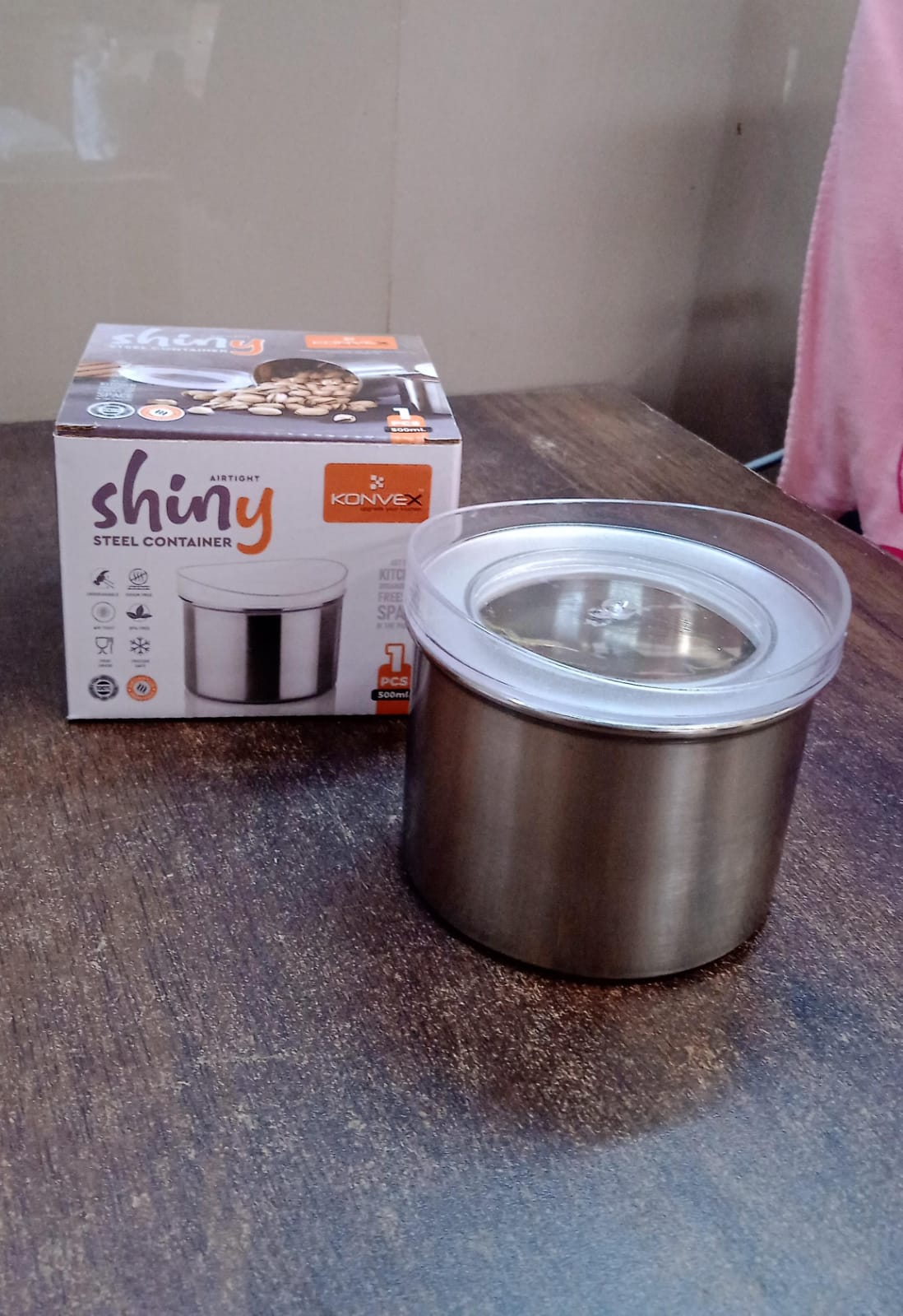Multipurpose Stainless Steel Airtight Containers with See Through Lid (1 Pc / 500 ML) - Shivani Jaswal Multipurpose Stainless Steel Airtight Containers with See Through Lid (1 Pc / 500 ML)
