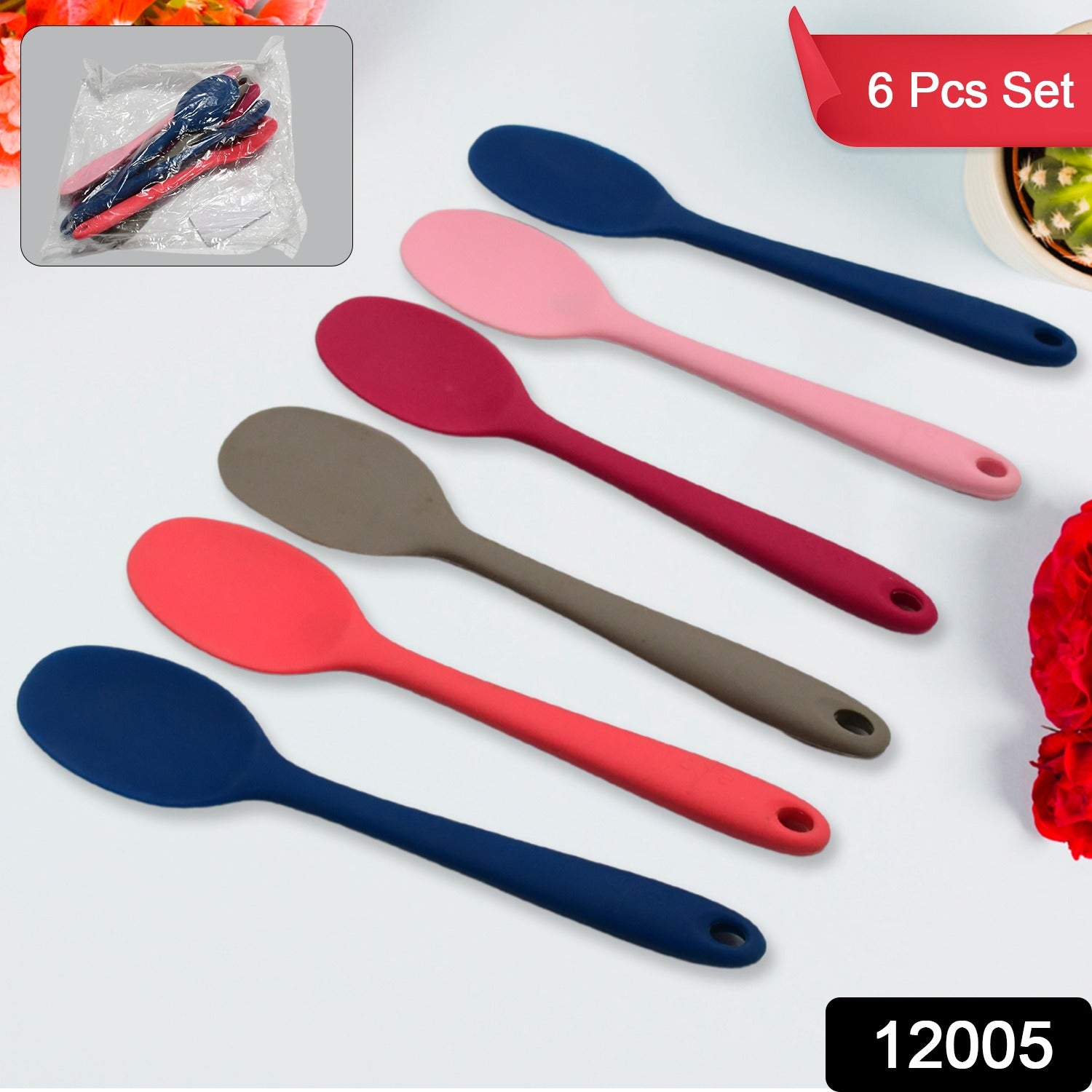 Multipurpose Silicone Spoon, Silicone Basting Spoon Non-Stick Kitchen Utensils Household Gadgets Heat-Resistant Non Stick Spoons Kitchen Cookware Items For Cooking and Baking (6 Pcs Set) - Shivani Jaswal Multipurpose Silicone Spoon, Silicone Basting Spoon Non-Stick Kitchen Utensils Household Gadgets Heat-Resistant Non Stick Spoons Kitchen Cookware Items For Cooking and Baking (6 Pcs Set)