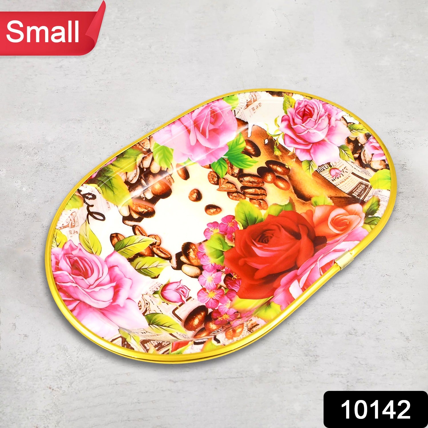 Small Plastic Flower Printed Design Serving Tray (1 Pc / 27 x 18 CM / Mix Color) - Shivani Jaswal Small Plastic Flower Printed Design Serving Tray (1 Pc / 27 x 18 CM / Mix Color)