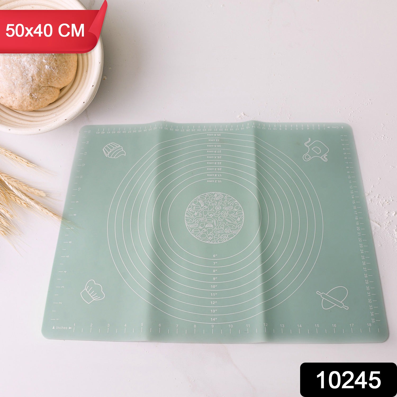 Mat, Rolling Baking Mat with Measurements (50×40 Cm) - Shivani Jaswal Mat, Rolling Baking Mat with Measurements (50×40 Cm)