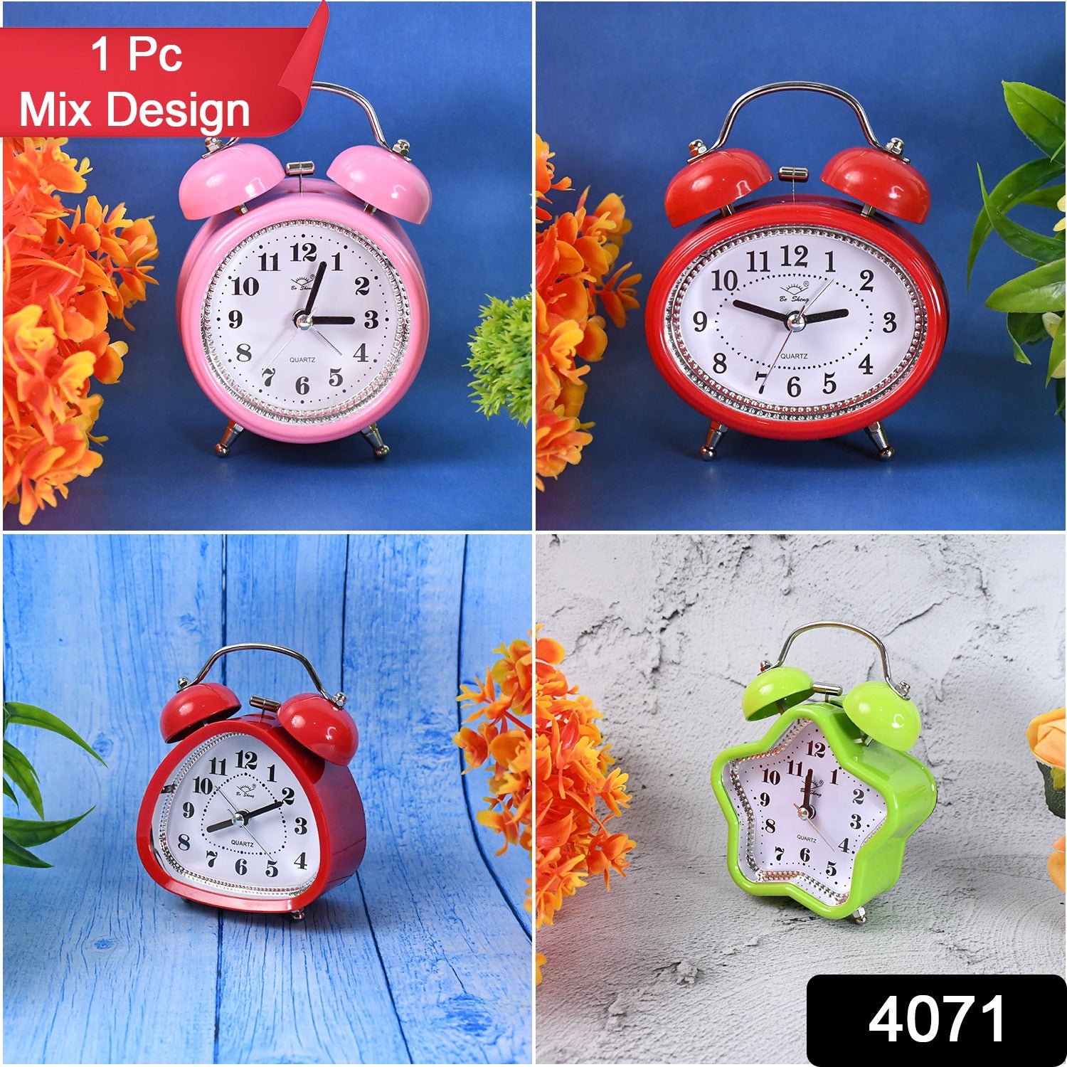 Mini Cute Alarm Clock Small Kids and Students (Mix Design & Color / 1 Pc) - Shivani Jaswal Mini Cute Alarm Clock Small Kids and Students (Mix Design & Color / 1 Pc)