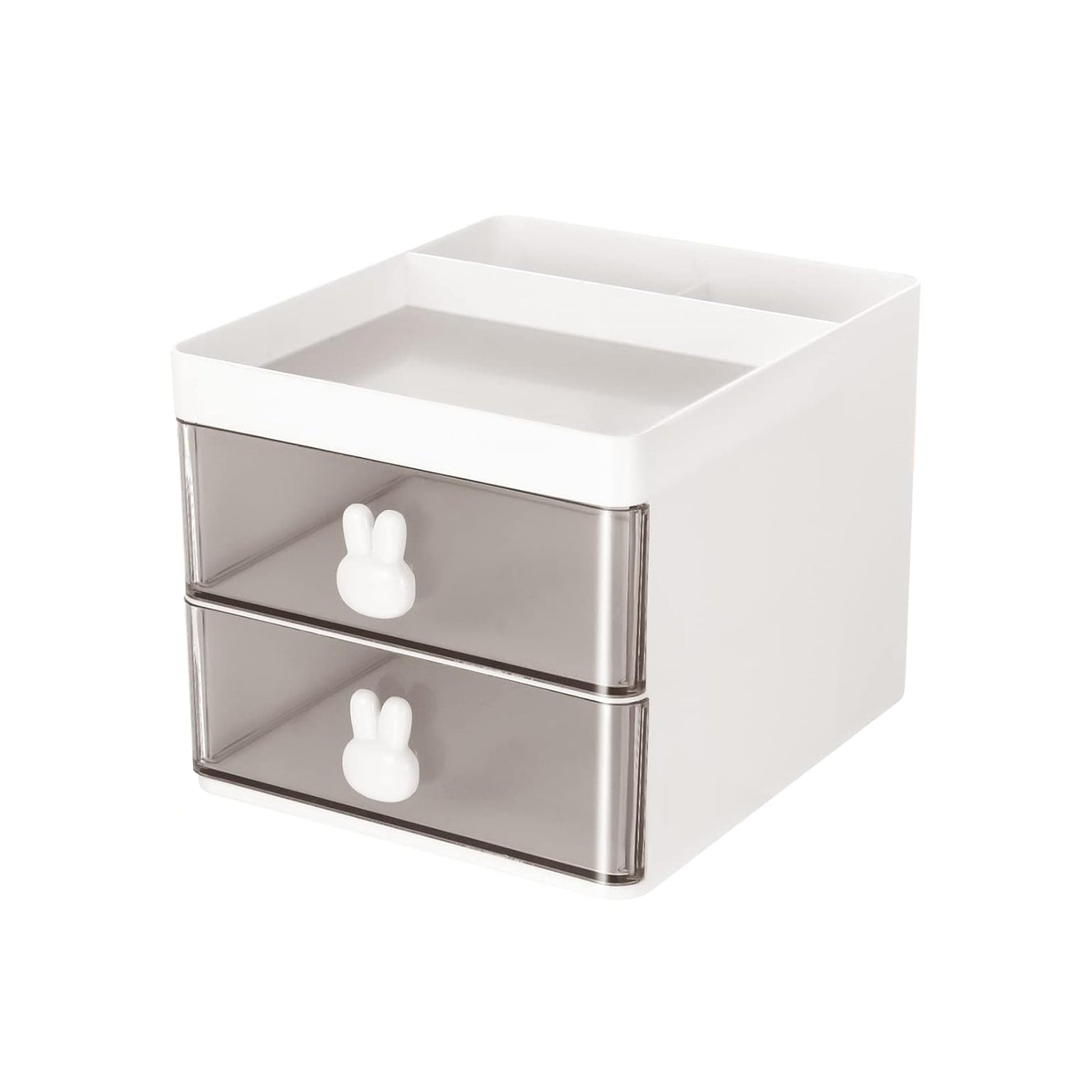 2 Layer 5 Compartment Desk Organizer with Transparent Drawer (1 Pc / 15×13×11 Cm) - Shivani Jaswal 2 Layer 5 Compartment Desk Organizer with Transparent Drawer (1 Pc / 15×13×11 Cm)