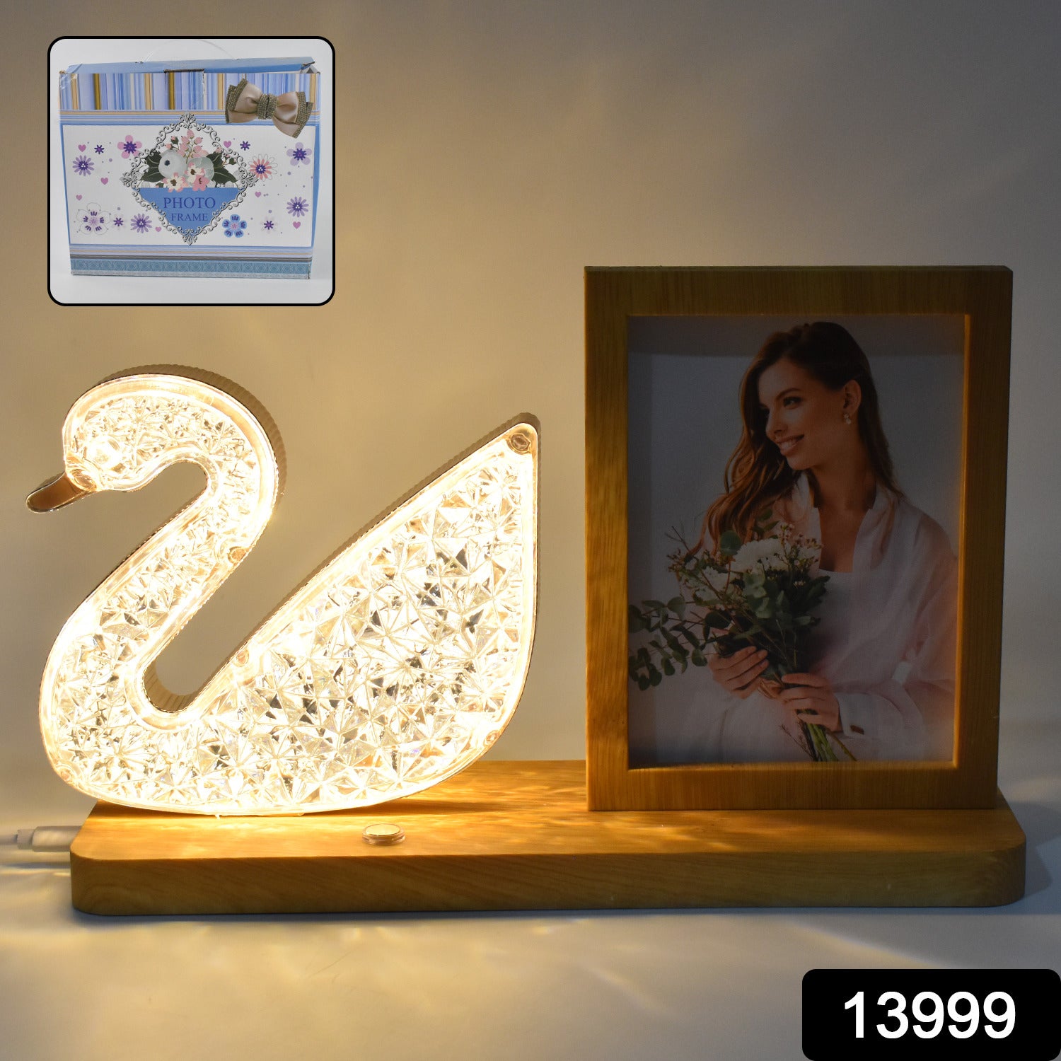 Duck Shape Cystal Led Lamp & Photo Frame Night Lamp | Wedding Gift | love couple - Shivani Jaswal Duck Shape Cystal Led Lamp & Photo Frame Night Lamp | Wedding Gift | love couple