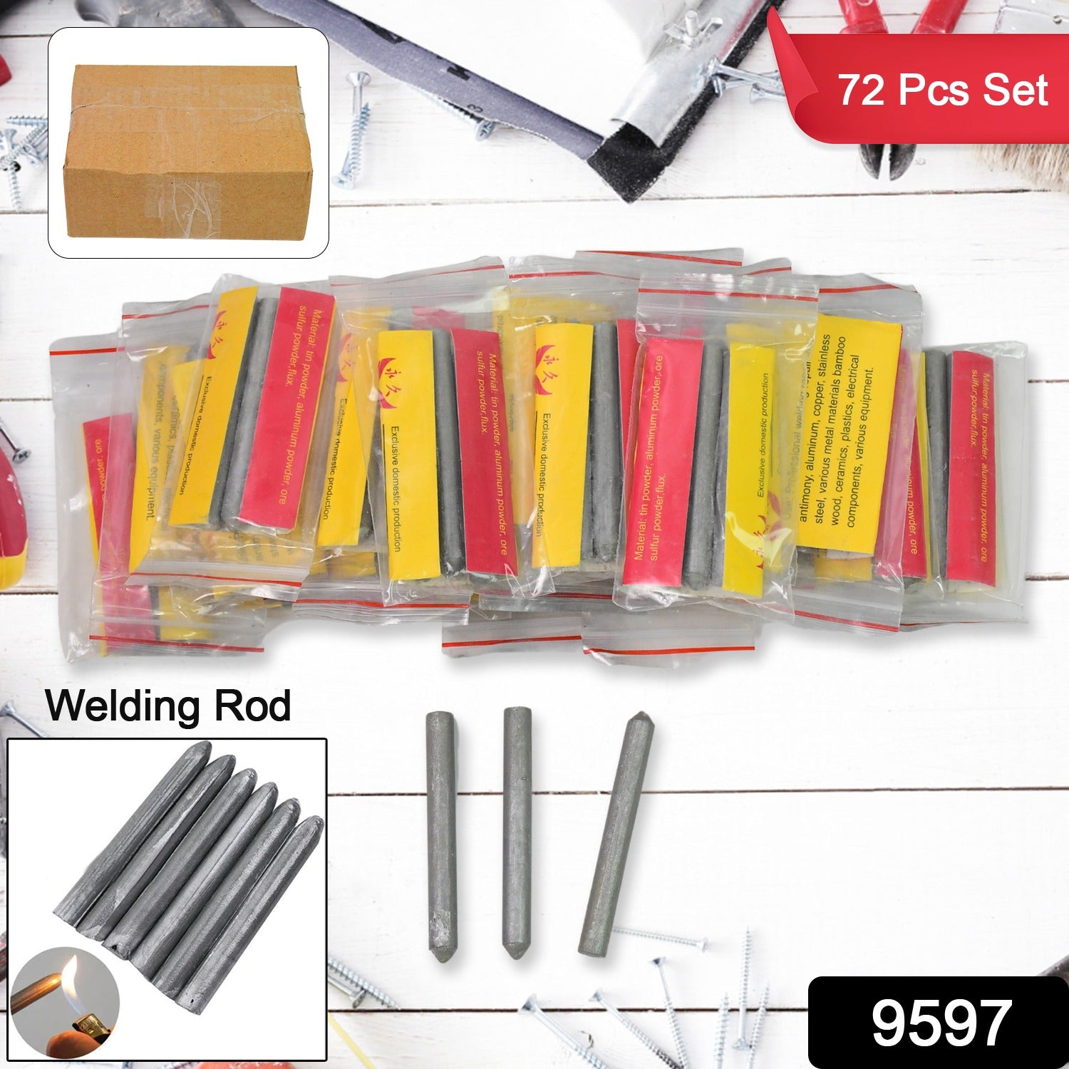 Low Temperature Universal Welding Rod, Aluminium Welding Rods (72 pcs Set / Inside 3 pcs packet) - Shivani Jaswal Low Temperature Universal Welding Rod, Aluminium Welding Rods (72 pcs Set / Inside 3 pcs packet)