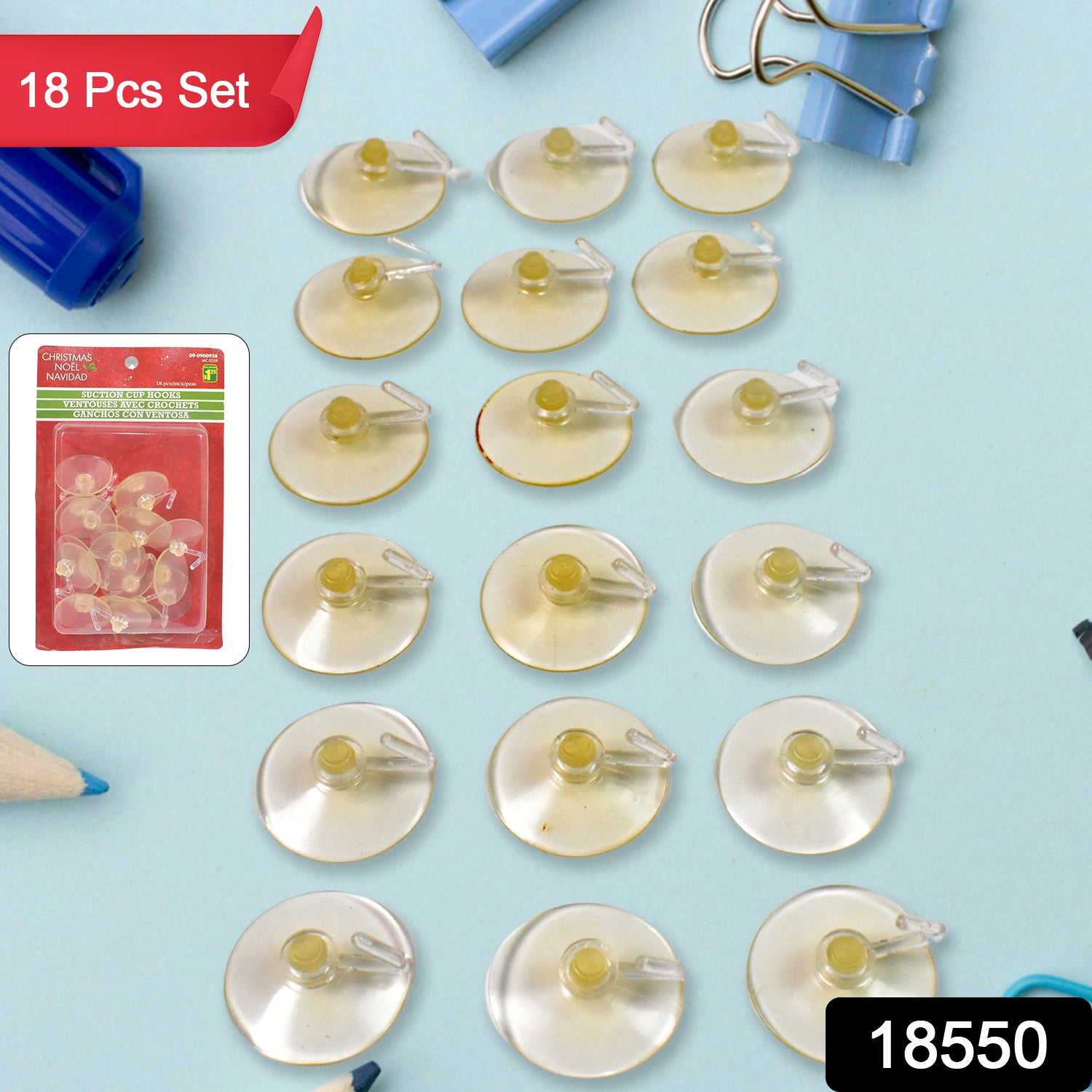 Transparent Rubber Vacuum Sucker, Suction Cup Hooks (18 Pcs Set) - Shivani Jaswal Transparent Rubber Vacuum Sucker, Suction Cup Hooks (18 Pcs Set)