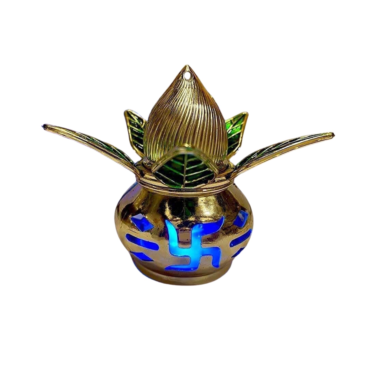 Gold Plated Eco Friendly LED Kalash for Pooja Mandir (1 pc / Multicolor LED) - Shivani Jaswal Gold Plated Eco Friendly LED Kalash for Pooja Mandir (1 pc / Multicolor LED)