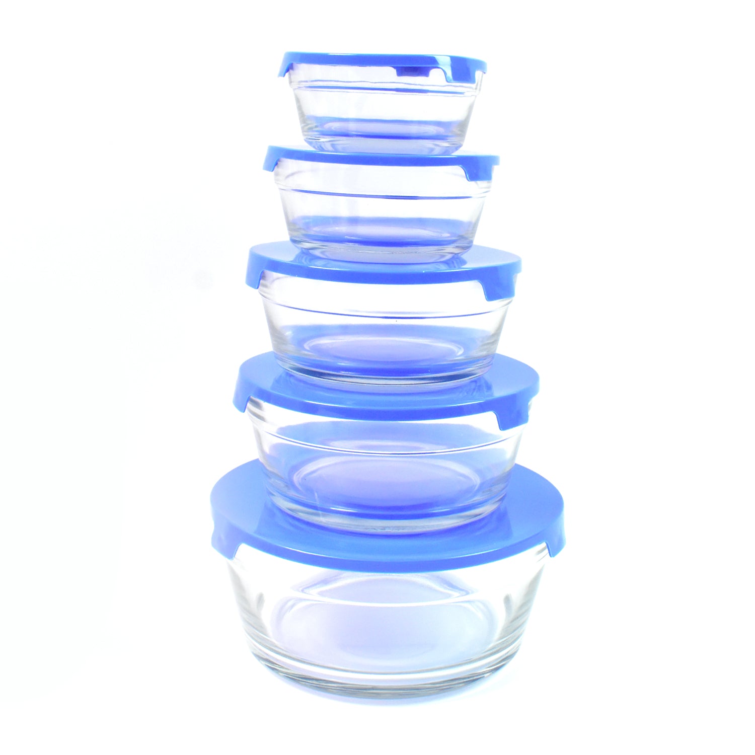 Modern Glass Bowl Set Mixing / Storage Bowls with Lids (5 Pcs Set) - Shivani Jaswal Modern Glass Bowl Set Mixing / Storage Bowls with Lids (5 Pcs Set)
