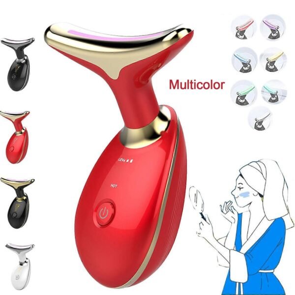 Electric Face Massager Wrinkle Remover LED Photon Face Beauty Device (1 Pc / Plastic)