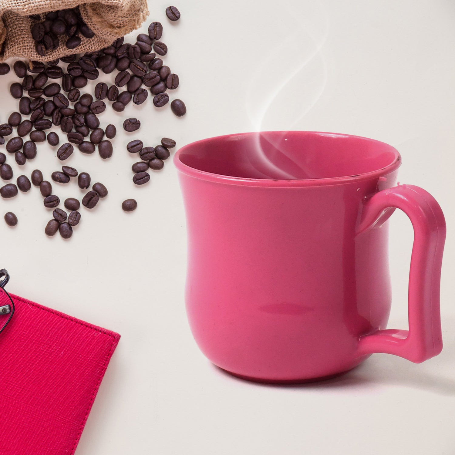 Premium Plastic Coffee / Tea Cups / Mug with Handle (1 Pc / With Color Box / Mix Color) - Shivani Jaswal Premium Plastic Coffee / Tea Cups / Mug with Handle (1 Pc / With Color Box / Mix Color)
