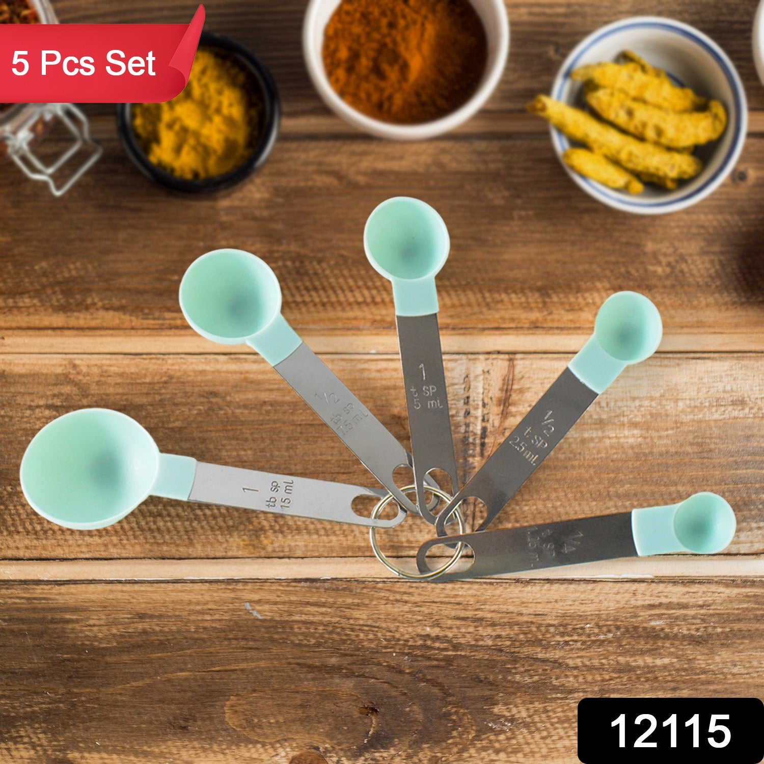 Stainless Steel and Plastics Measuring Spoon (Set of 5 Pc) - Shivani Jaswal Stainless Steel and Plastics Measuring Spoon (Set of 5 Pc)