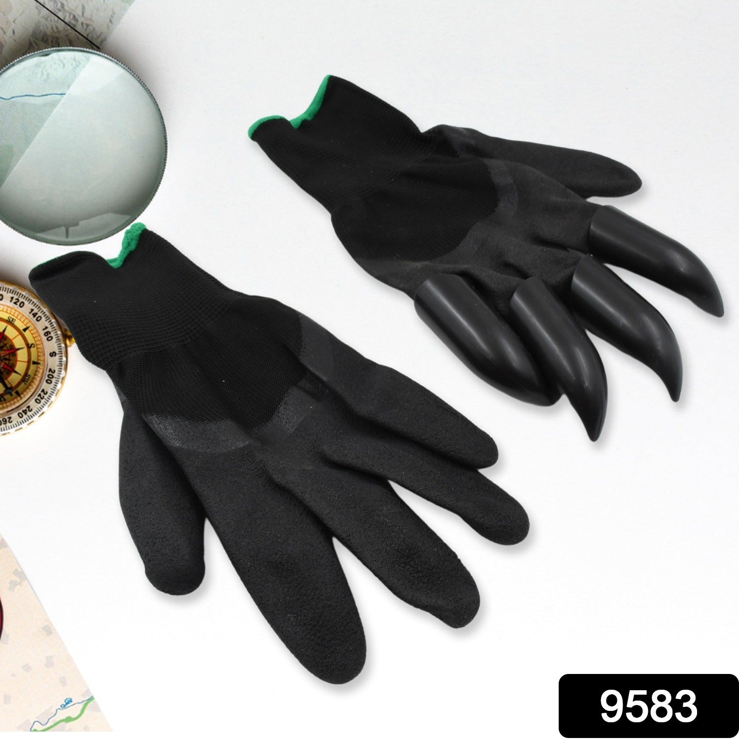 Garden Farming Gloves With Hand Fingertips & Plastic Claws (1 Pair) - Shivani Jaswal Garden Farming Gloves With Hand Fingertips & Plastic Claws (1 Pair)