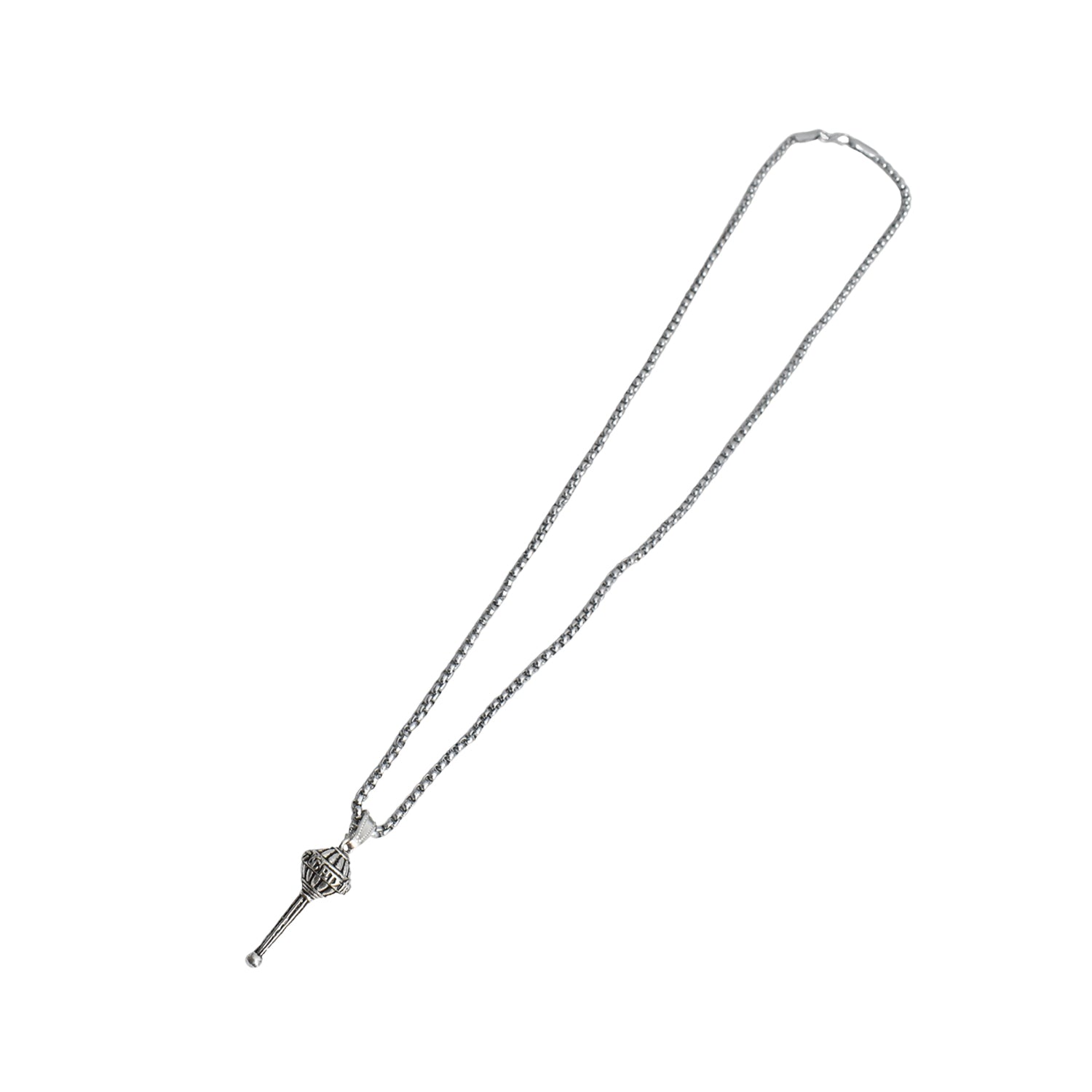 Silver Chain With Gada Pendant / Locket (1 Pc) - Shivani Jaswal Silver Chain With Gada Pendant / Locket (1 Pc)