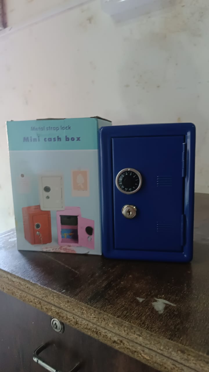 Mini Metal Cash Box, Safe Creative Piggy Bank with 2 Key (1 Pc) - Shivani Jaswal Mini Metal Cash Box, Safe Creative Piggy Bank with 2 Key (1 Pc)