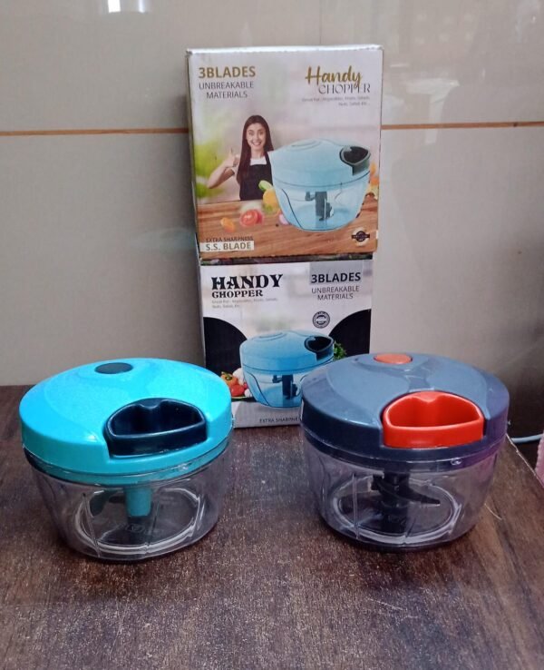 3 Blades Handy Chopper and Slicer Used Widely for chopping and Slicing (450 ML / 1 Pc)