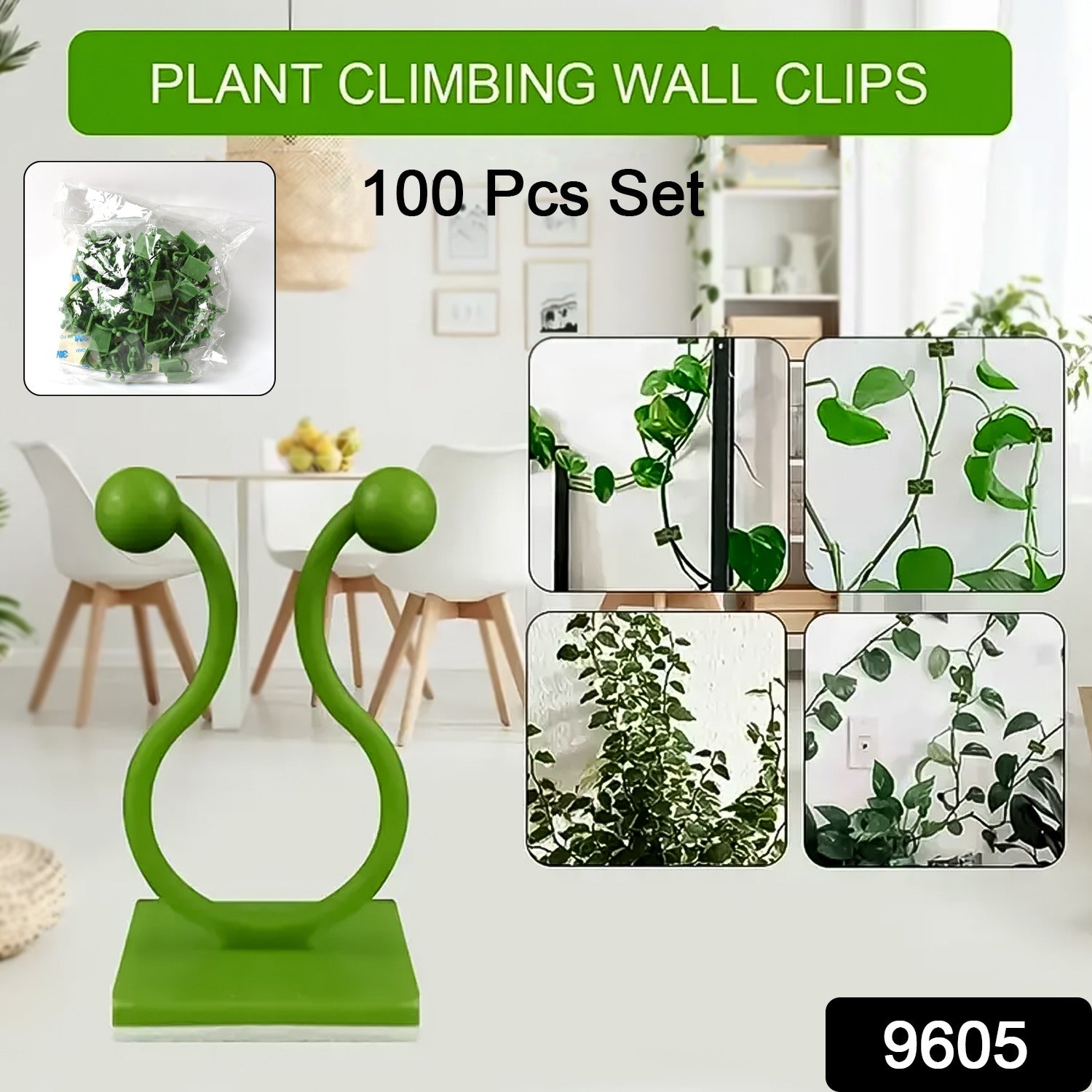 Plant Climbing Wall Fixture Clip Self-Adhesive Hook (100 Pcs Set) - Shivani Jaswal Plant Climbing Wall Fixture Clip Self-Adhesive Hook (100 Pcs Set)