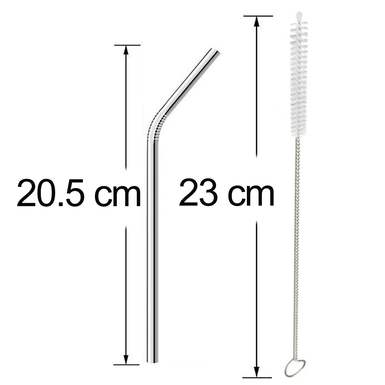Reusable Stainless Steel Drinking Straws Bent (4 Bent Straws, 1 Brush) - Shivani Jaswal Reusable Stainless Steel Drinking Straws Bent (4 Bent Straws, 1 Brush)