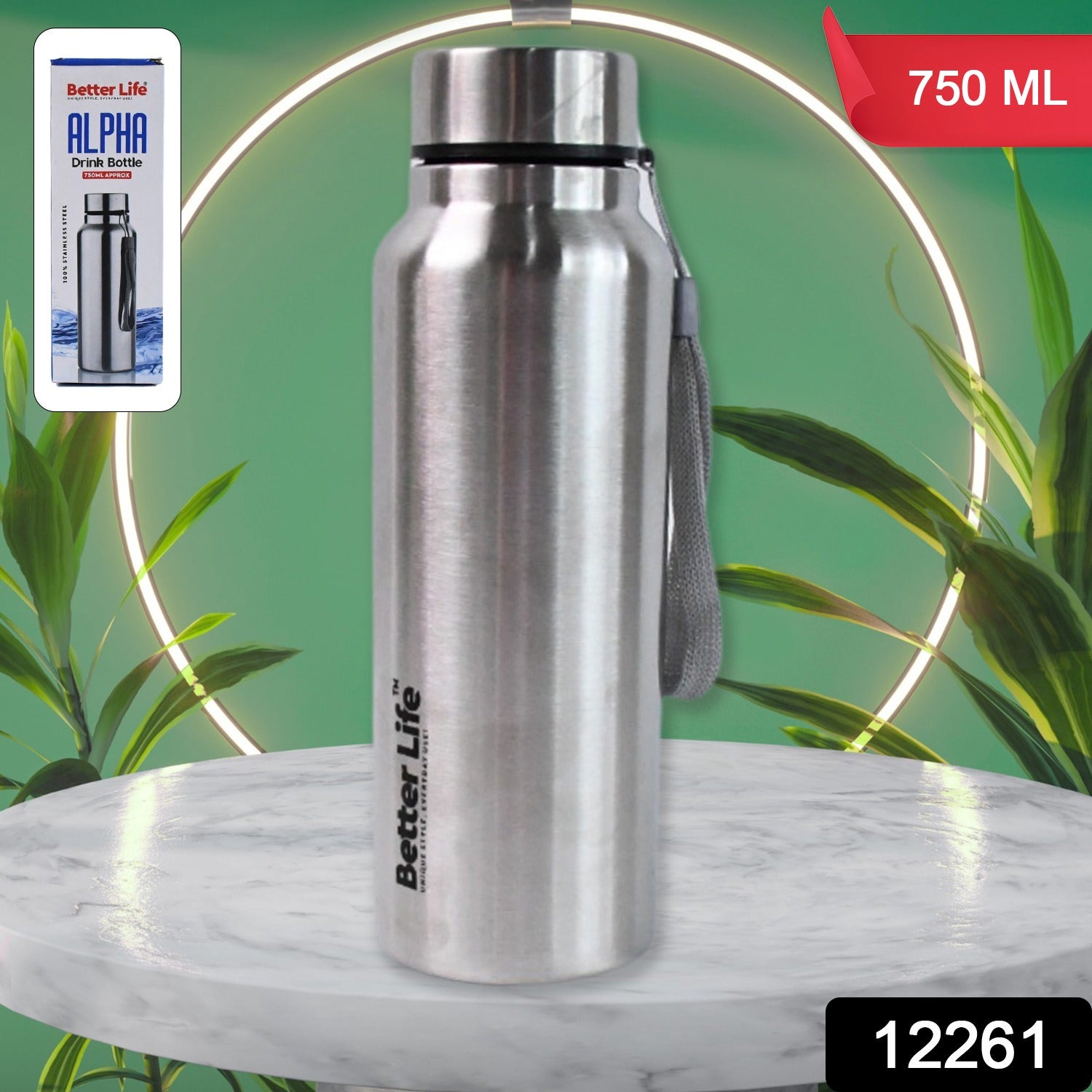 Stainless Steel Drink Water Bottle (750 ML) - Shivani Jaswal Stainless Steel Drink Water Bottle (750 ML)