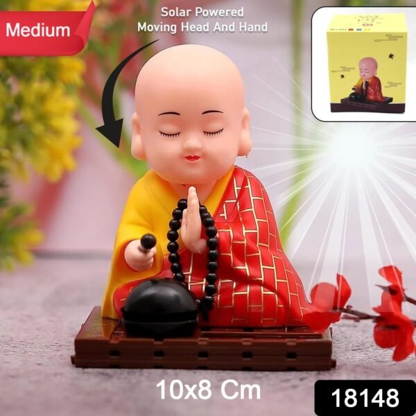 Solar Powered Sitting Buddha Statue,  Moving Head and Hand (1 Pc / Medium)
