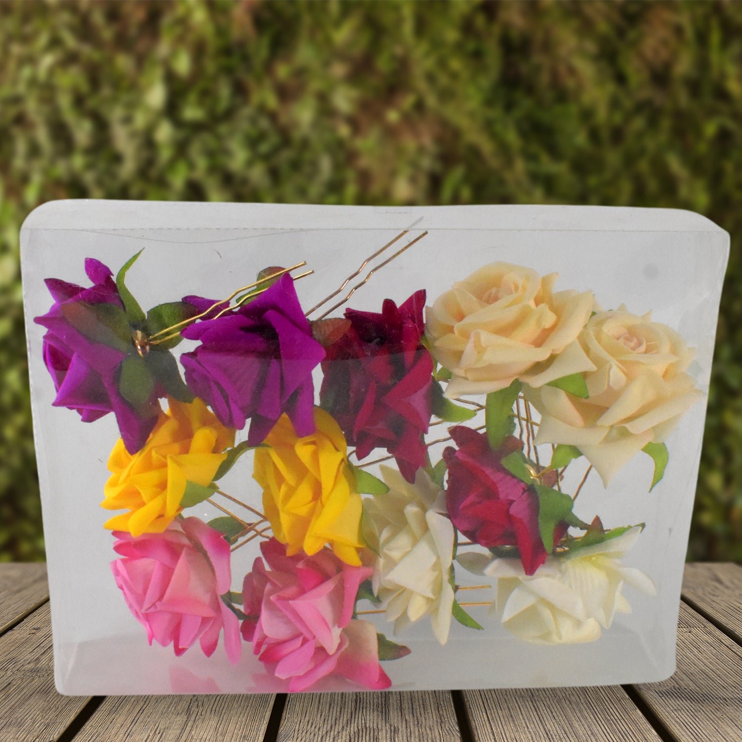 Colourful Flowing Flower Hair Pin (12 Pcs Set / Mix Color) - Shivani Jaswal Colourful Flowing Flower Hair Pin (12 Pcs Set / Mix Color)