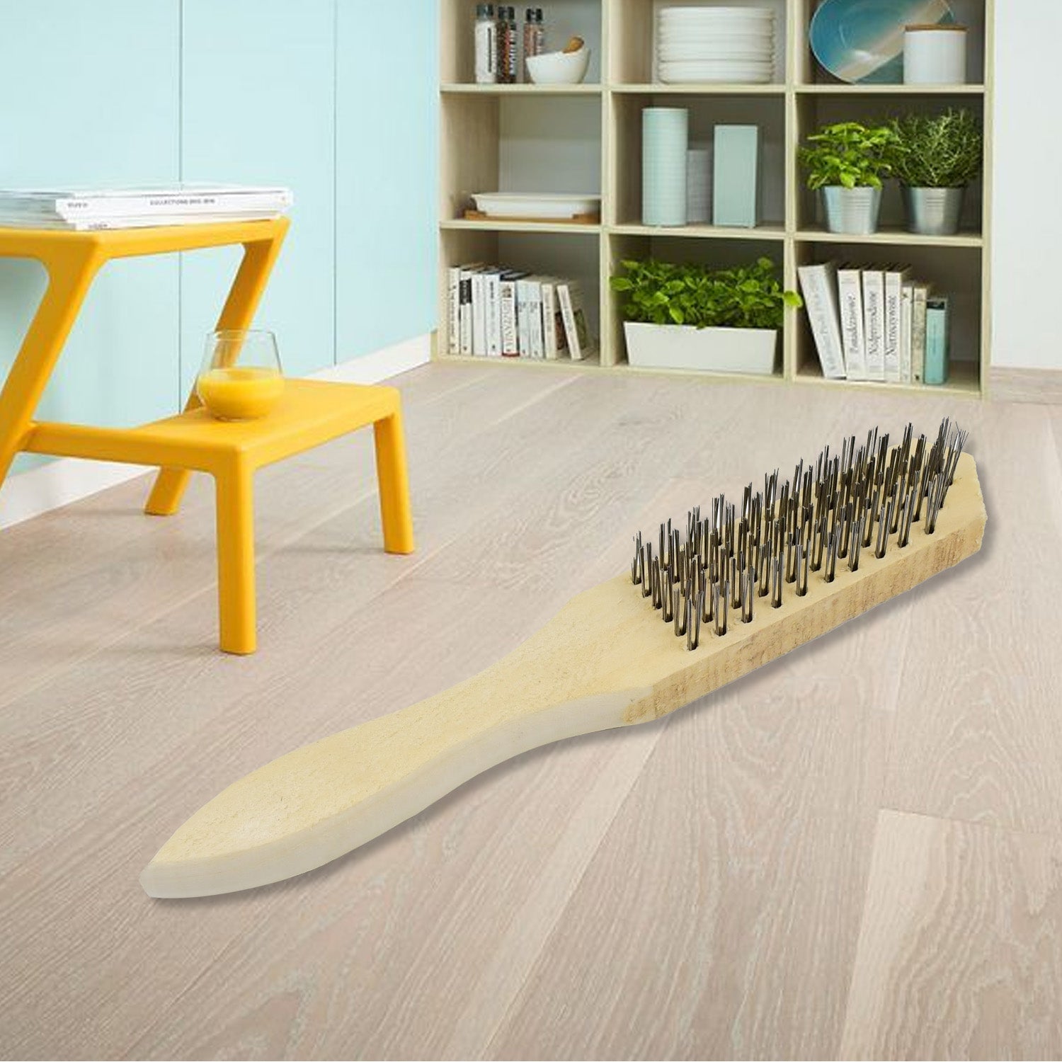 Wooden Handle Steel Wire Brush (1 Pc) - Shivani Jaswal Wooden Handle Steel Wire Brush (1 Pc)