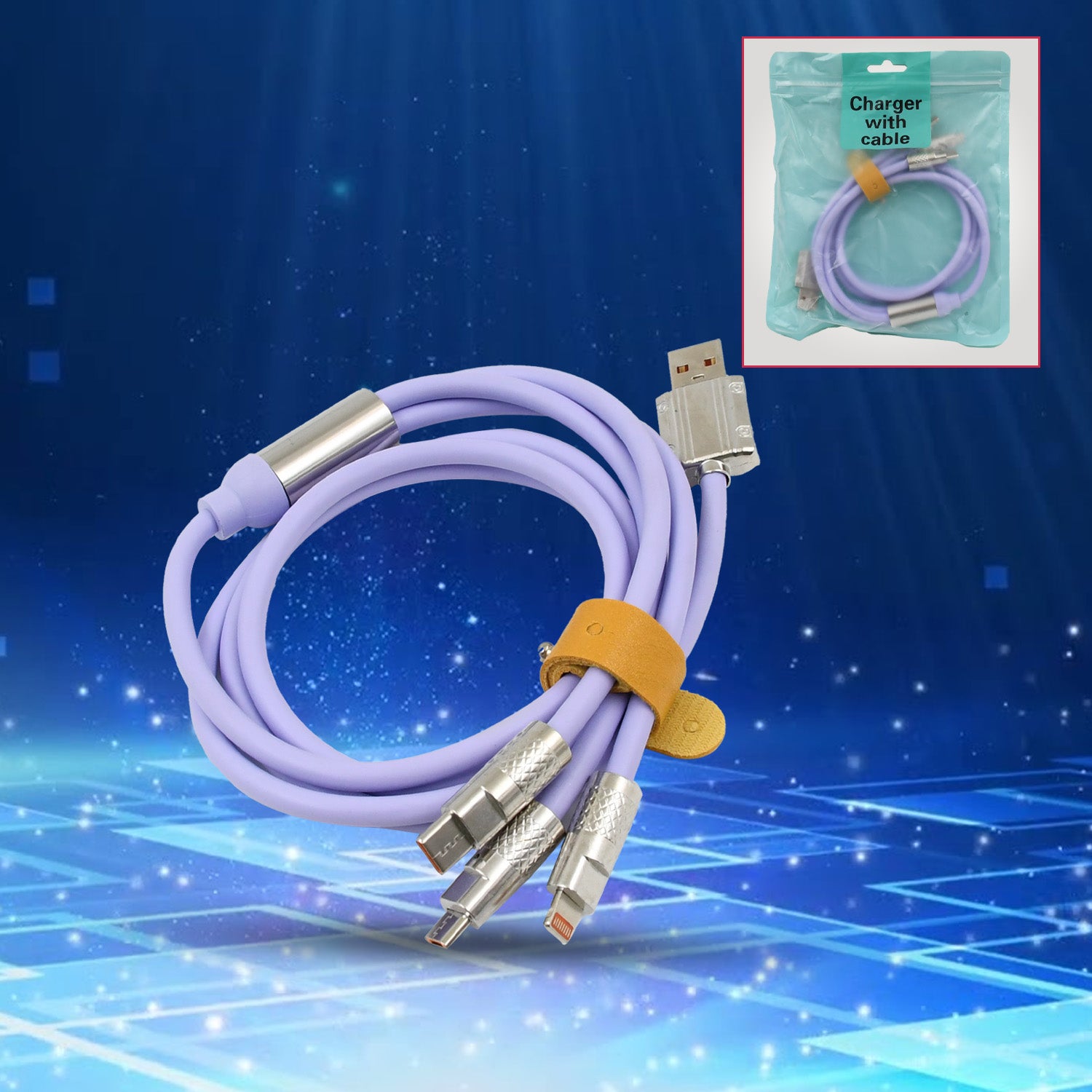 3 in 1 Multi Super Fast Charging Cable (1 Pc) - Shivani Jaswal 3 in 1 Multi Super Fast Charging Cable (1 Pc)