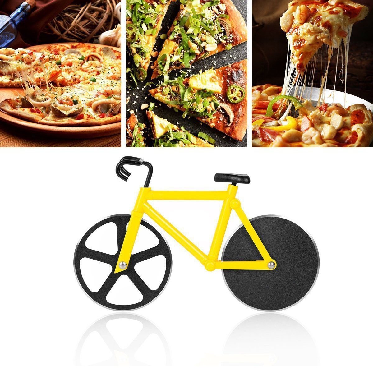 Bicycle Pizza Cutter (1 Pc): Stainless Steel, Unbreakable Handle - Shivani Jaswal Bicycle Pizza Cutter (1 Pc): Stainless Steel, Unbreakable Handle