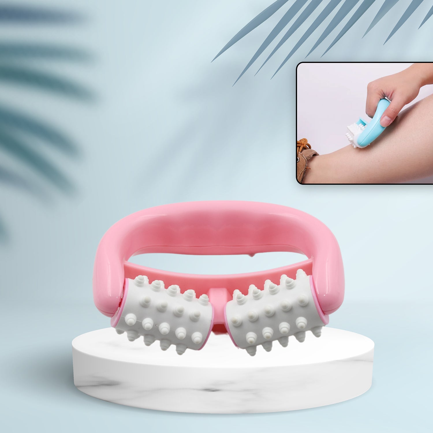 Plastic Massage Roller - 2-Roller Manual Design for Cellulite & Muscle Pain Relief - Shivani Jaswal Plastic Massage Roller - 2-Roller Manual Design for Cellulite & Muscle Pain Relief