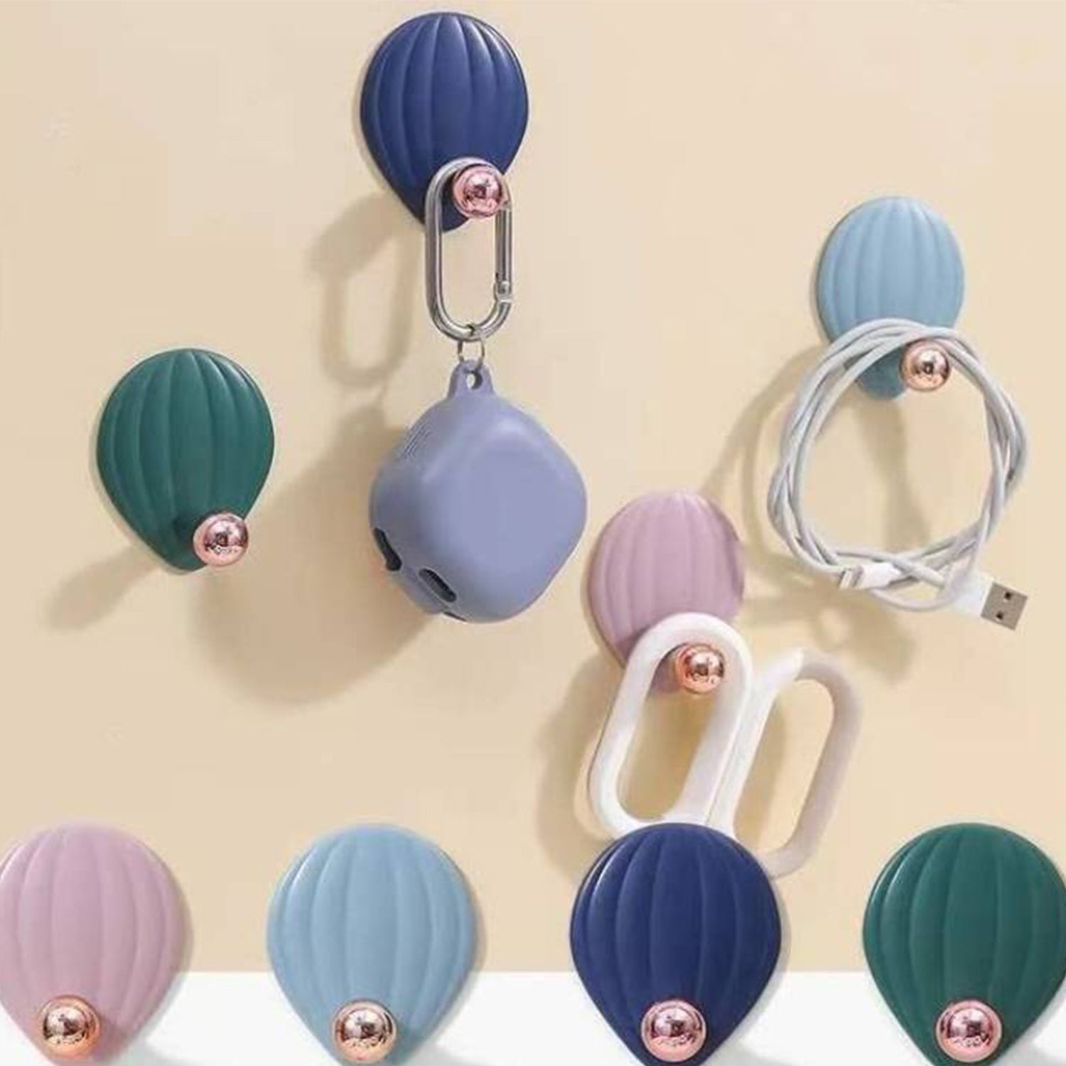 Self Adhesive Wall Hooks Waterproof Adhesive Sticky Stylish Hooks (4 Pc) - Shivani Jaswal Self Adhesive Wall Hooks Waterproof Adhesive Sticky Stylish Hooks (4 Pc)