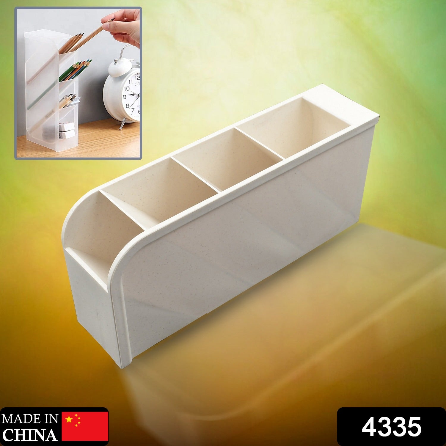 Plastic 4 Compartment Office Desktop Storage Box, Pen Pencil Stand/Holder Stationary Organizer, Plastic Desktop Stationary Organizer For School - Shivani Jaswal Plastic 4 Compartment Office Desktop Storage Box, Pen Pencil Stand/Holder Stationary Organizer, Plastic Desktop Stationary Organizer For School