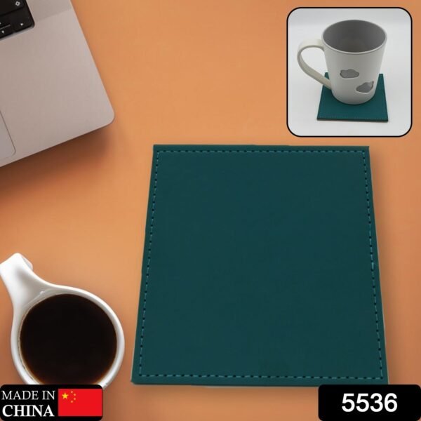 Square Leather Tea Coaster â€“ Durable Dining Table Accessory (1 Pc)