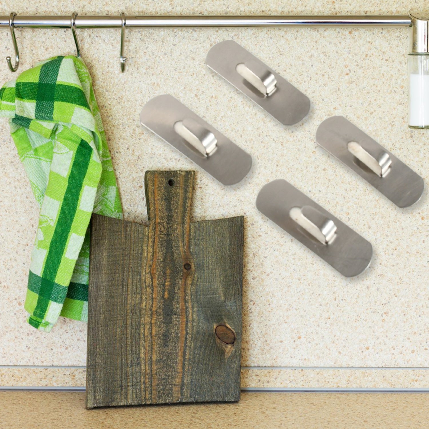 Self- Adhesive Hooks, Heavy Duty Wall Hooks Hangers Stainless Steel Waterproof Sticky Hooks for Hanging Robe Coat Towel Kitchen Bathroom and. - Shivani Jaswal Self- Adhesive Hooks, Heavy Duty Wall Hooks Hangers Stainless Steel Waterproof Sticky Hooks for Hanging Robe Coat Towel Kitchen Bathroom and.