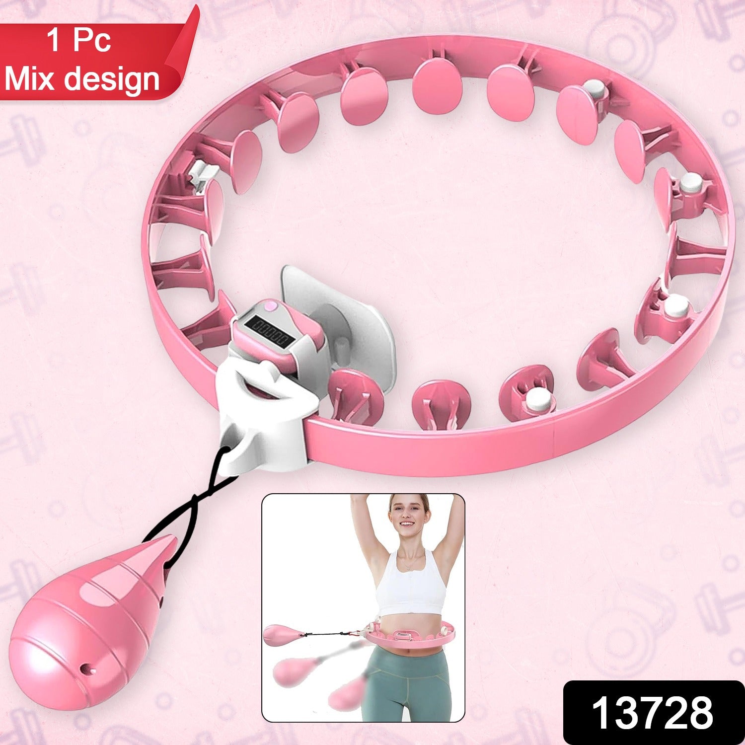 Smart Fitness Hula Hoops with Spinning Ball and Intelligent Counter (1 Pc / Mix Design / Loose) - Shivani Jaswal Smart Fitness Hula Hoops with Spinning Ball and Intelligent Counter (1 Pc / Mix Design / Loose)