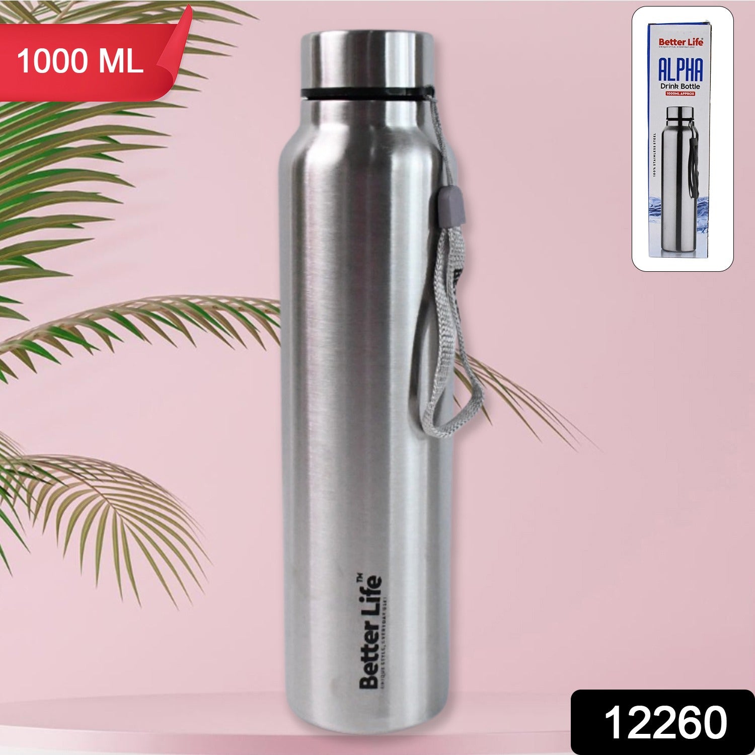 Stainless Steel Double Wall Drink Water Bottle (1000 ML) - Shivani Jaswal Stainless Steel Double Wall Drink Water Bottle (1000 ML)