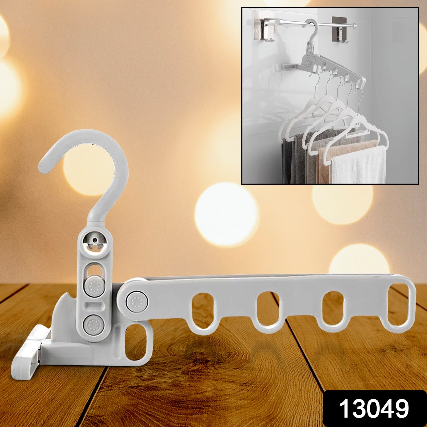 5-Hole Foldable Clothes Hanger – Robust, Space-Saving Travel Rack - Shivani Jaswal 5-Hole Foldable Clothes Hanger – Robust, Space-Saving Travel Rack