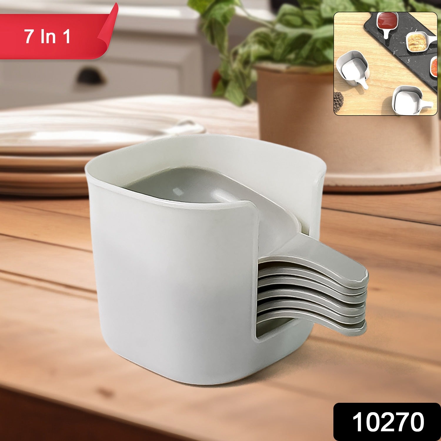 7 in 1 Side Dish Dip Bowl Set with Handle Mini Dipping Bowls (7 Pcs Set) - Shivani Jaswal 7 in 1 Side Dish Dip Bowl Set with Handle Mini Dipping Bowls (7 Pcs Set)