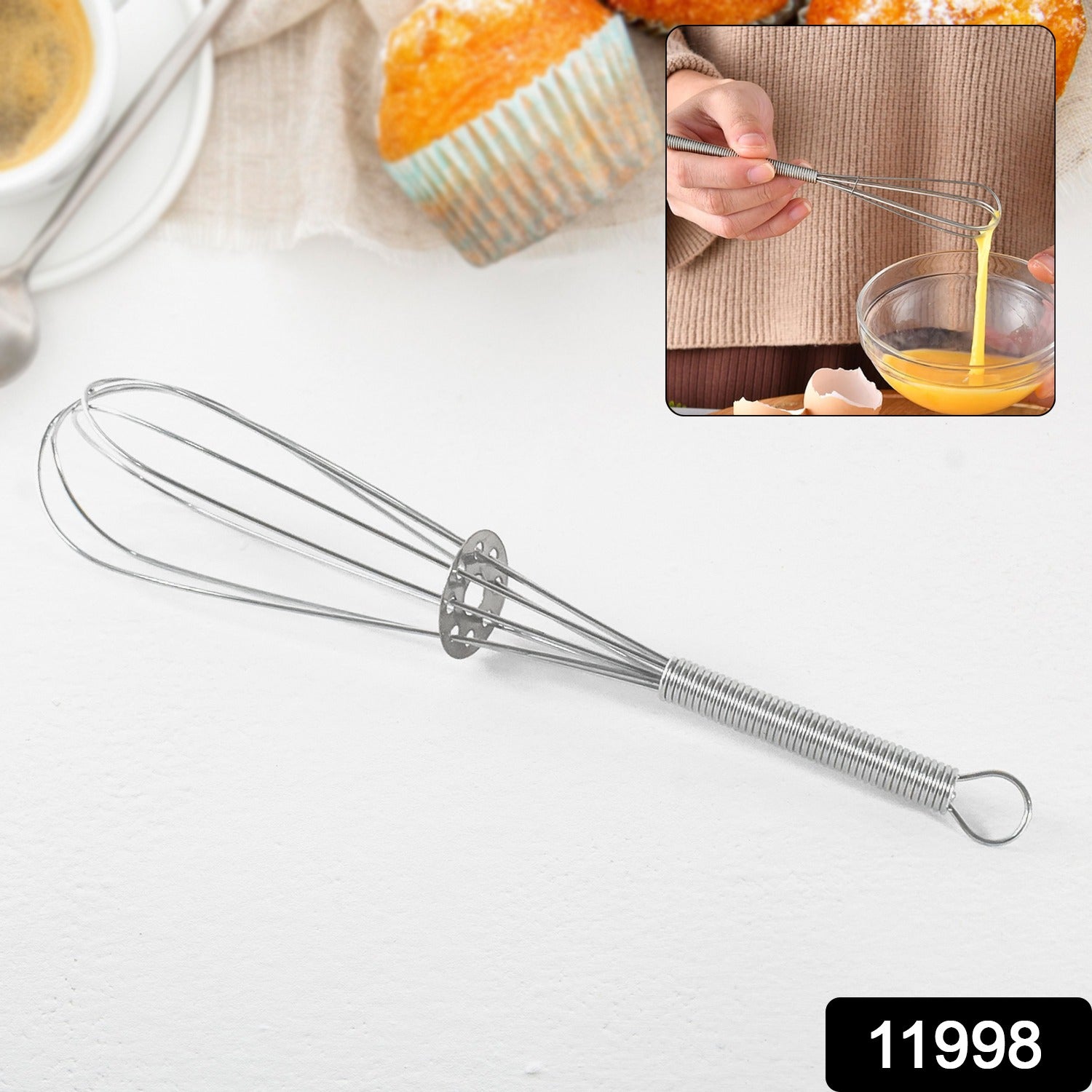 Kitchen Whisk, Stainless Steel Kitchen Tool (1 Pc / 16 cm) - Shivani Jaswal Kitchen Whisk, Stainless Steel Kitchen Tool (1 Pc / 16 cm)