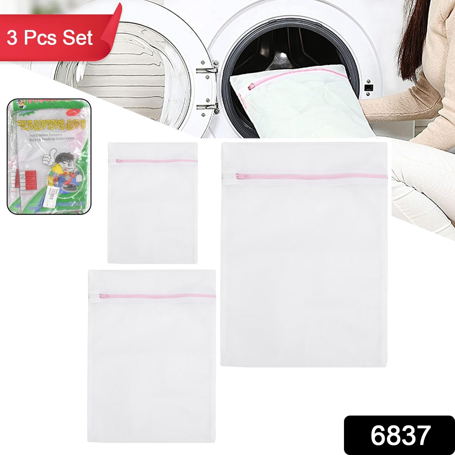 Reusable and Durable Zip Mesh Laundry Bag 3 Different Size (3 Pcs Set) - Shivani Jaswal Reusable and Durable Zip Mesh Laundry Bag 3 Different Size (3 Pcs Set)