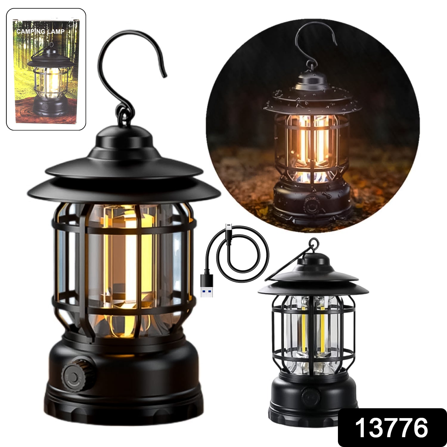 LED Camping Lante Light Retro Style Lighting Battery Type-c Rechargeable (1 Pc) - Shivani Jaswal LED Camping Lante Light Retro Style Lighting Battery Type-c Rechargeable (1 Pc)