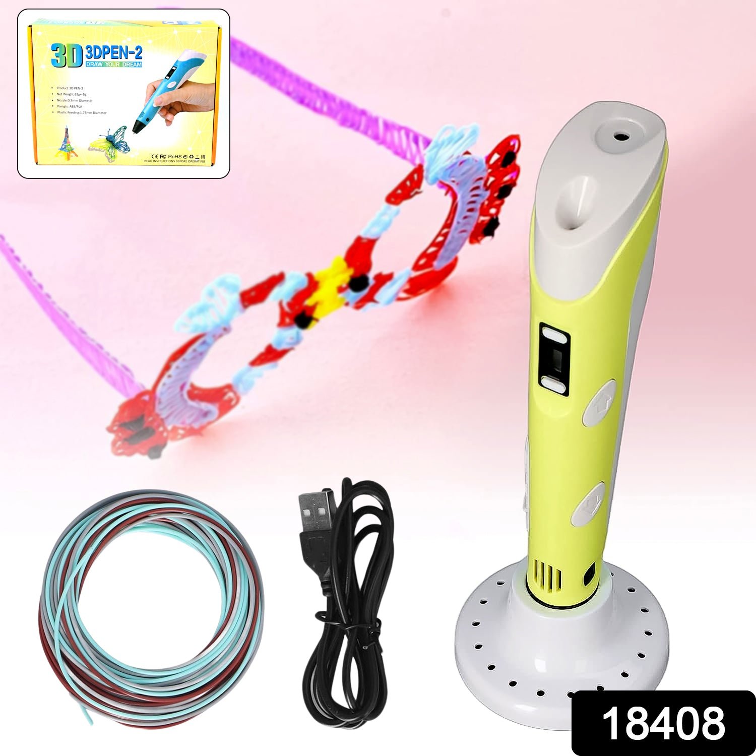 3D Printing Pen Set Easy, Drawing Pen for Kids and Adults (1 Pc) - Shivani Jaswal 3D Printing Pen Set Easy, Drawing Pen for Kids and Adults (1 Pc)