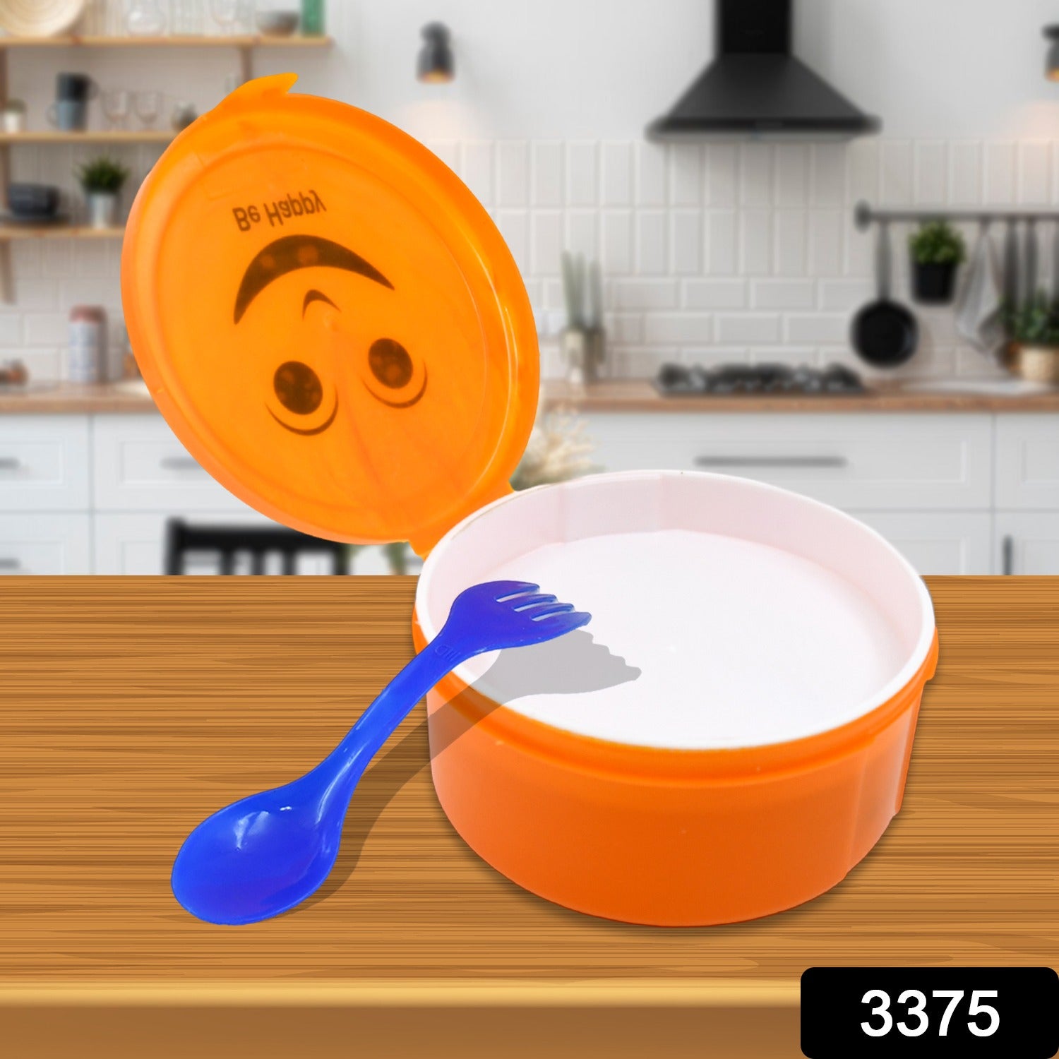 Smily Plastic lunch box, Small Box With 2in1 Spoon pack of 1 - Shivani Jaswal Smily Plastic lunch box, Small Box With 2in1 Spoon pack of 1