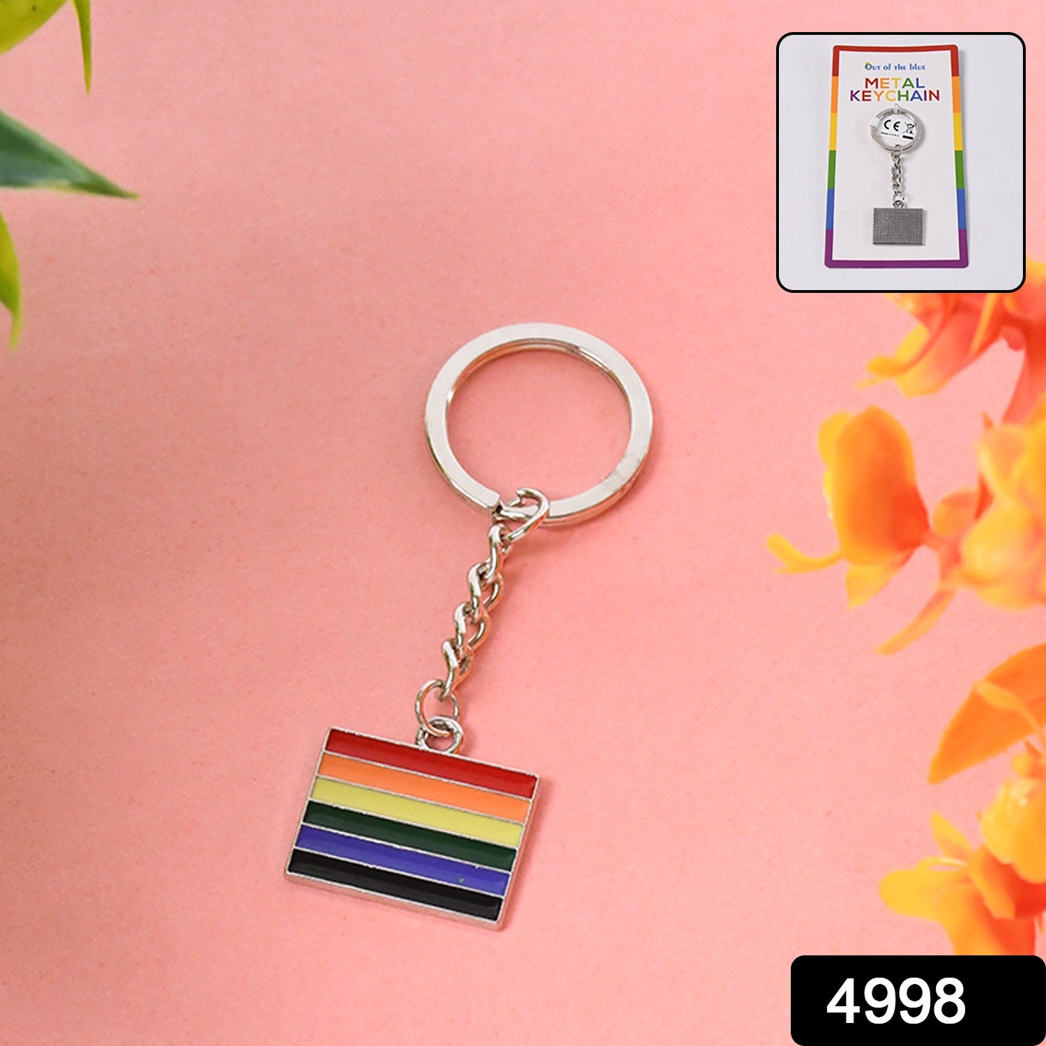 Rainbow Design Metal Keyring Key Chain (1 Pc Mix Design) - Shivani Jaswal Rainbow Design Metal Keyring Key Chain (1 Pc Mix Design)