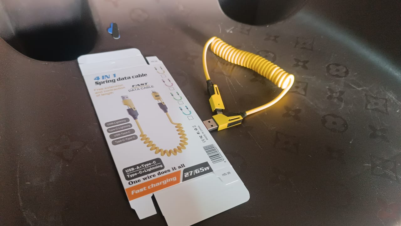 4 in 1 Spring Fast Charging Cable (1 Pc / 1.5 Mtr Long) - Shivani Jaswal 4 in 1 Spring Fast Charging Cable (1 Pc / 1.5 Mtr Long)
