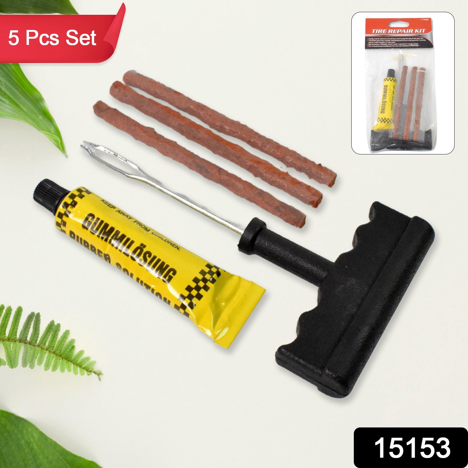Tyre Puncture Repair Kit with 3 Seal Strips (5 Pcs Set) - Shivani Jaswal Tyre Puncture Repair Kit with 3 Seal Strips (5 Pcs Set)
