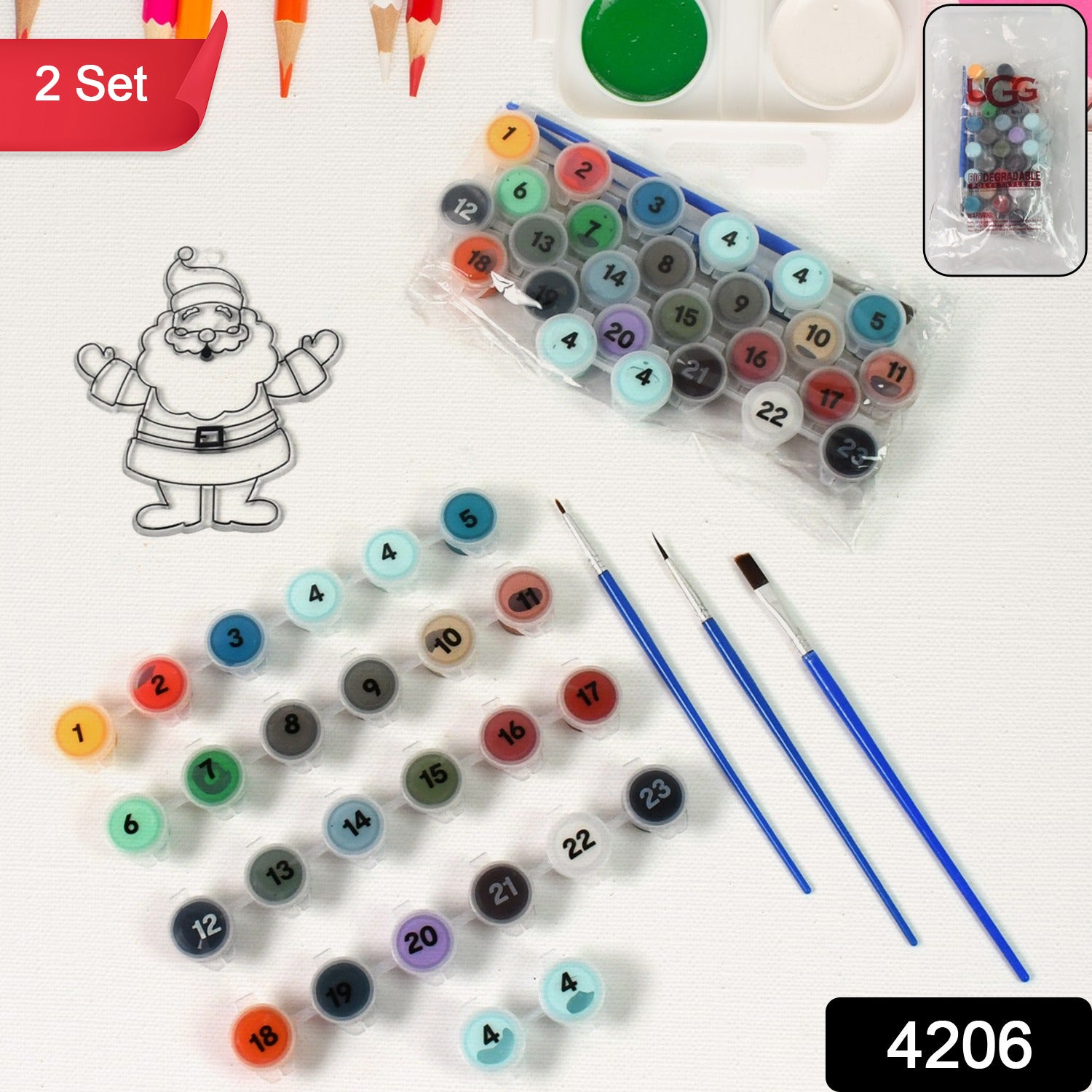 Paint by Number Kits 2 Set 24 Number Color, 6 paint brushes (2 Set) - Shivani Jaswal Paint by Number Kits 2 Set 24 Number Color, 6 paint brushes (2 Set)