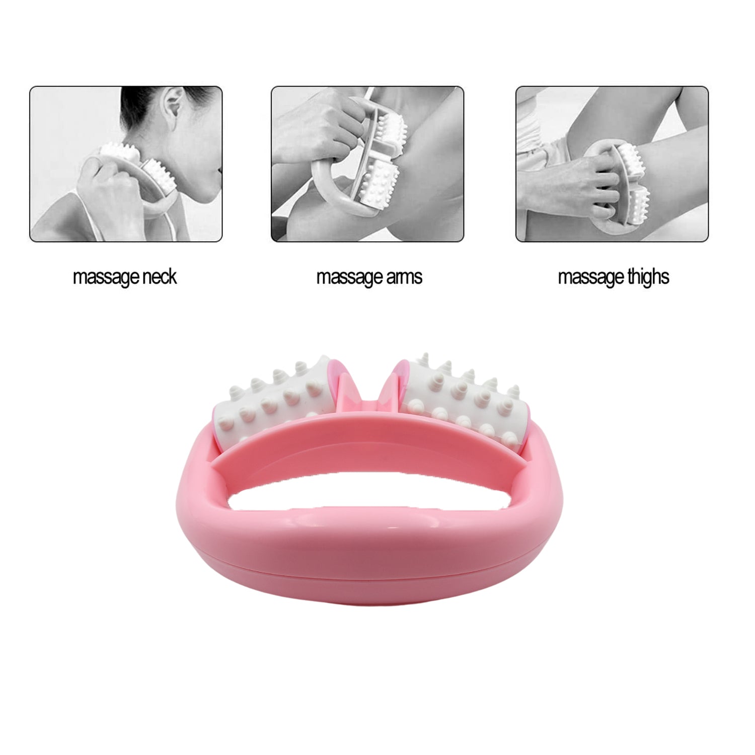 Plastic Massage Roller - 2-Roller Manual Design for Cellulite & Muscle Pain Relief - Shivani Jaswal Plastic Massage Roller - 2-Roller Manual Design for Cellulite & Muscle Pain Relief
