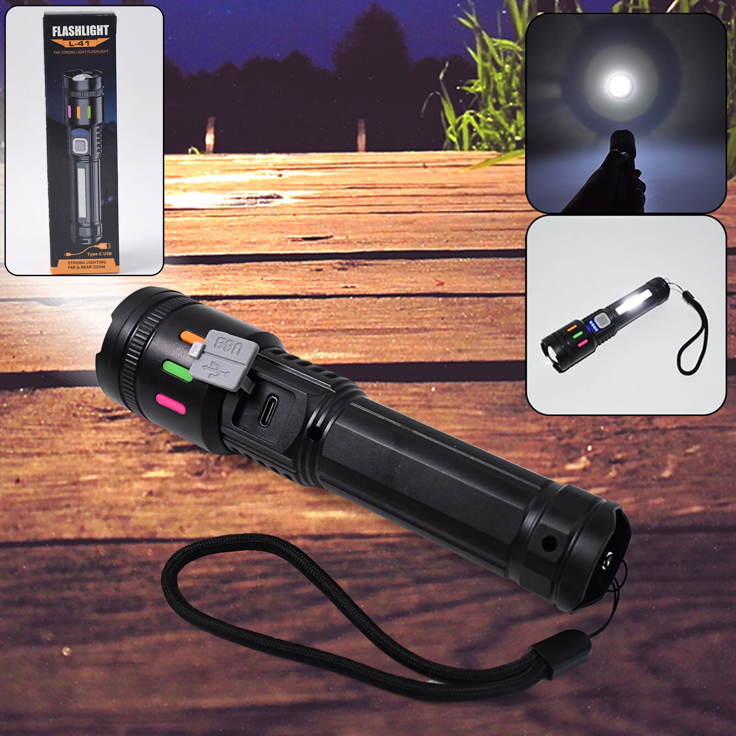 Led Torch High Lumens Fast Charging Flashlight / Torch with Far & Near Zoom (1 Pc) - Shivani Jaswal Led Torch High Lumens Fast Charging Flashlight / Torch with Far & Near Zoom (1 Pc)