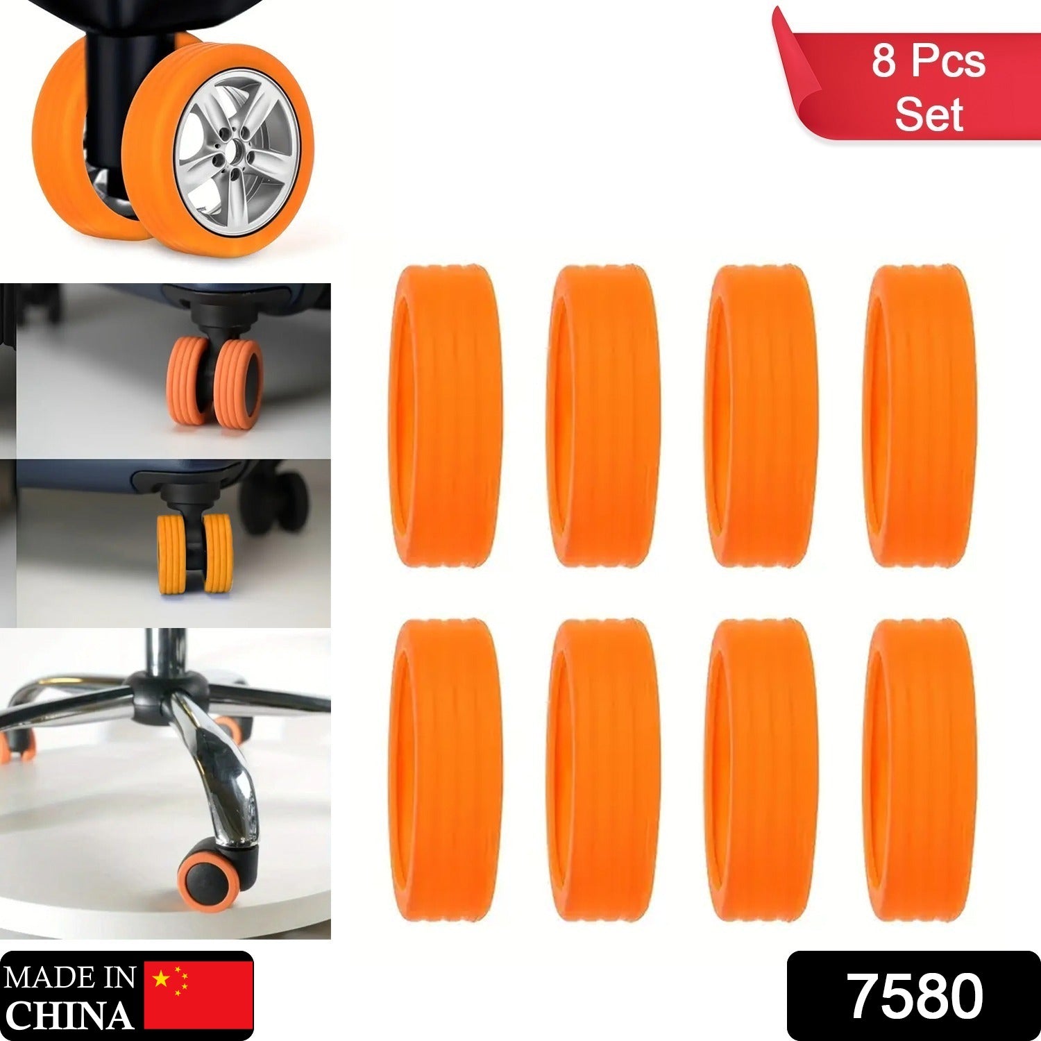 Silicone Luggage Wheel Covers – Noise Reduction & Protection (8 Pcs) - Shivani Jaswal Silicone Luggage Wheel Covers – Noise Reduction & Protection (8 Pcs)
